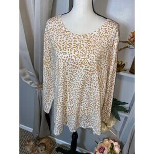 Lane Bryant Leopard Print Blouse - Cream and Tan